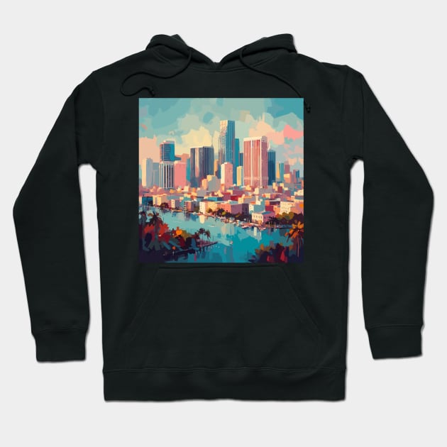 Miami Florida Impressionism Painting Hoodie by TomFrontierArt